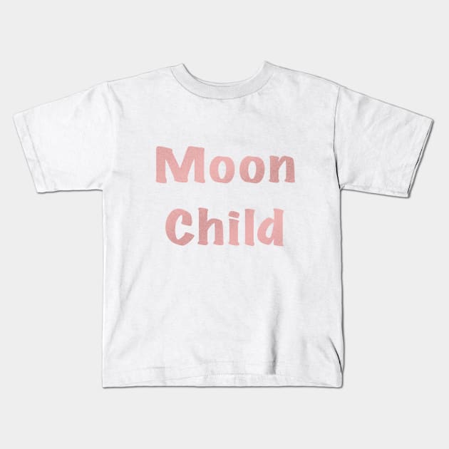 Moon Child in Rose Gold Glitter Kids T-Shirt by Susy Maldonado illustrations